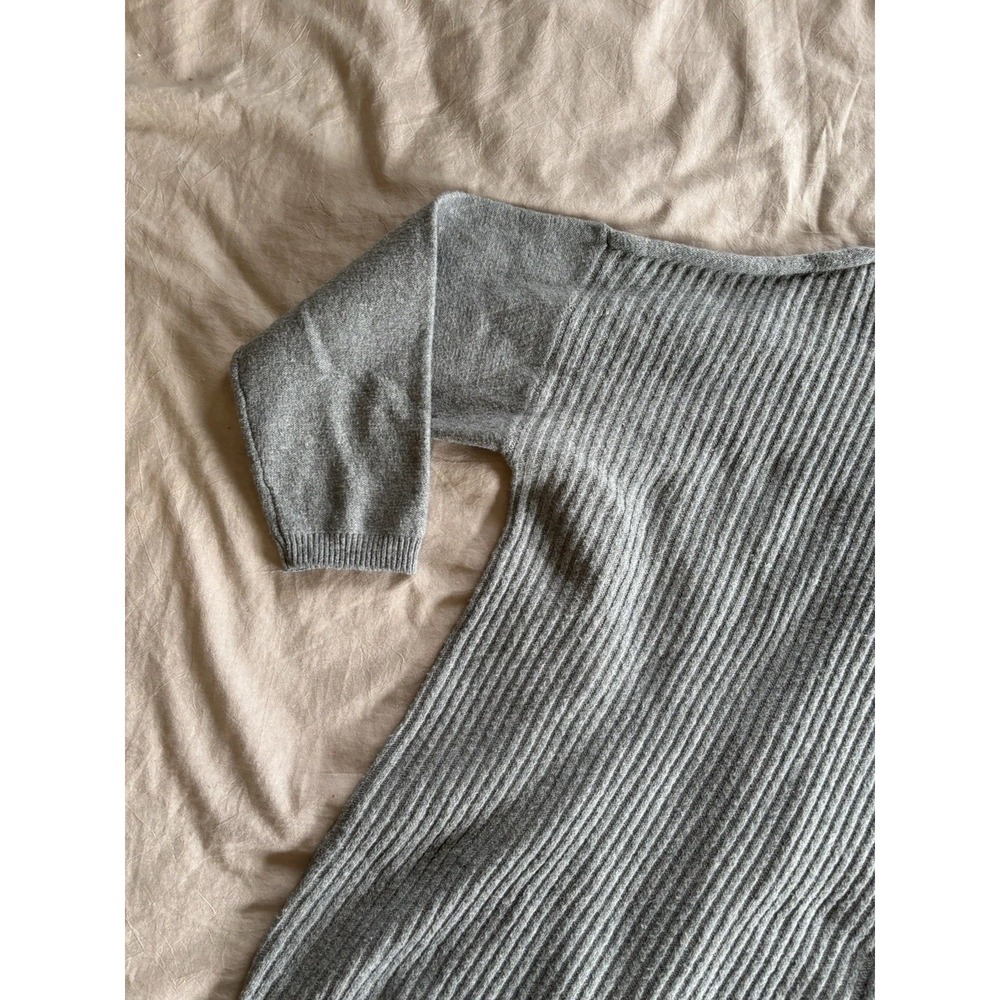 Simplyvera Vera Wang‎ Women's Gray Asymmetrical Sweater Cable Knit XL - Picture 2 of 14